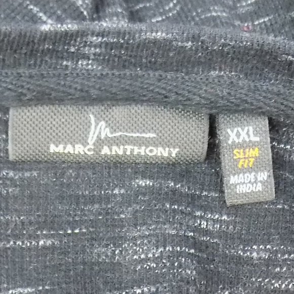 Marc Anthony Black Heathered Long Sleeve Henley Slim Fit Size XXL - Picture 4 of 5